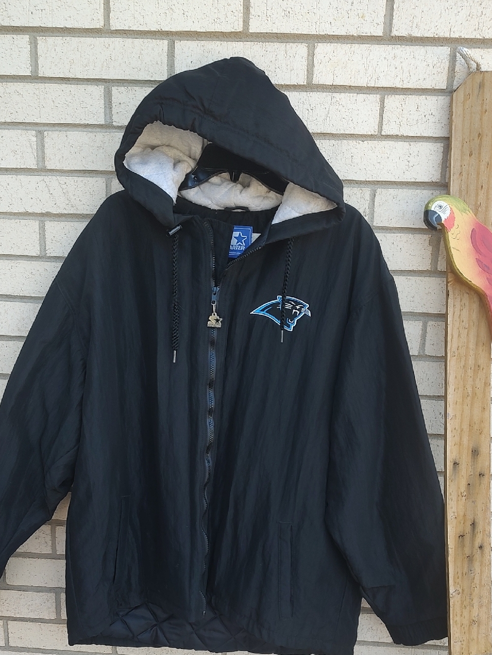 Carolina Panthers Black Pullover Hooded Jacket Me Mm Mm - Picture 3 of 10